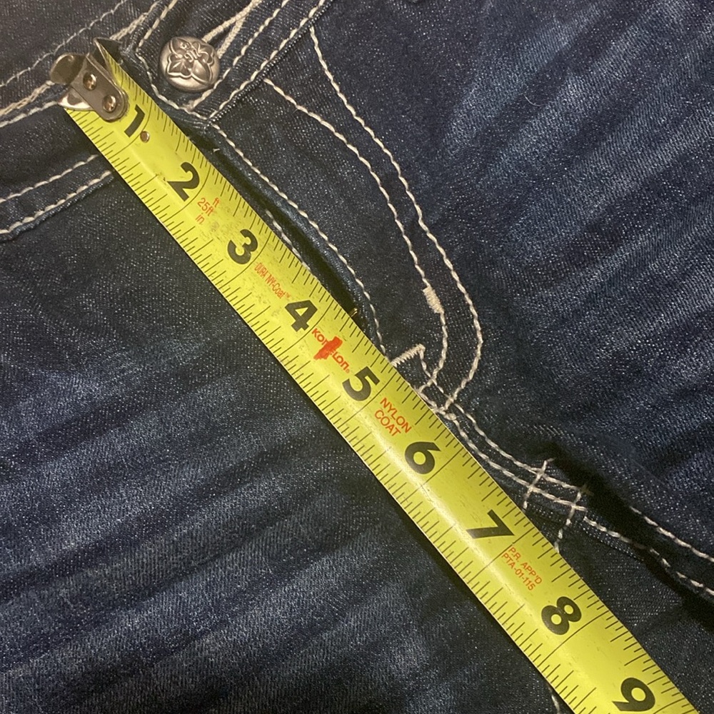 Miss Me Low Rise Boot Cut Jeans JW5188B4V Dark Wash Leopard Pocket 29 - Picture 9 of 10